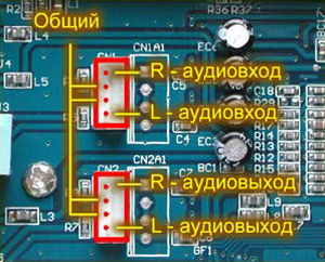 Разводка аудиоконнекторов